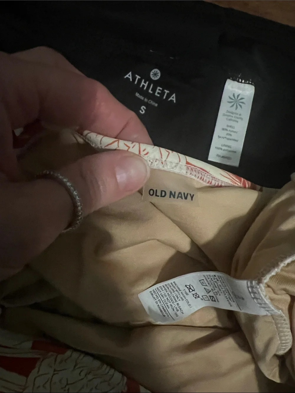 Athleta Black & White Striped Swim + Old Navy Pineapple Swim Skort Set SMALL